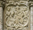 Panel 12:05 - Genesis 1:26; God (shown unusually as the Trinity) creates Man